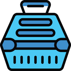 Blue plastic pet carrier with ventilation openings ensuring comfort and safety during transportation