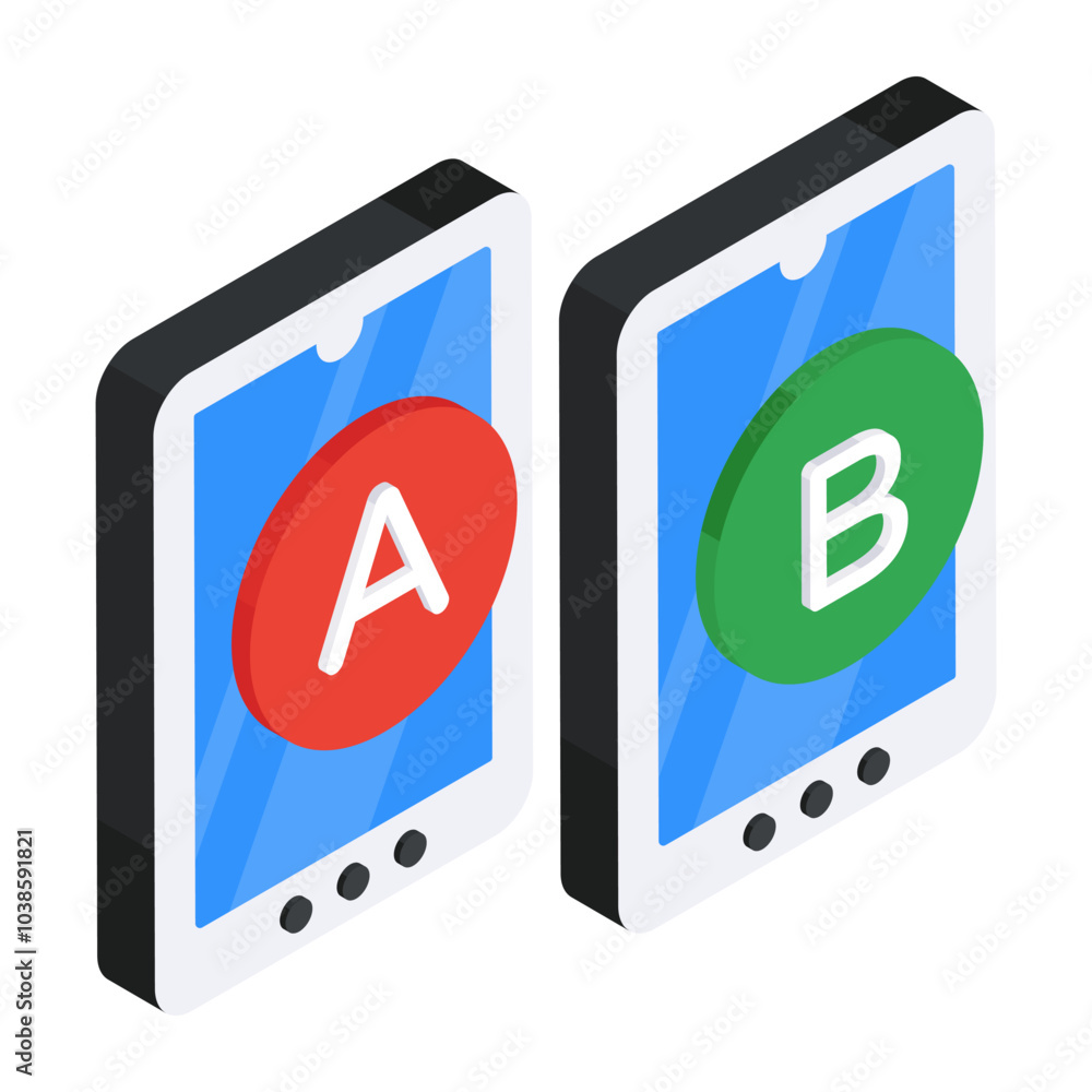 Sticker Vector design of a/b test 

