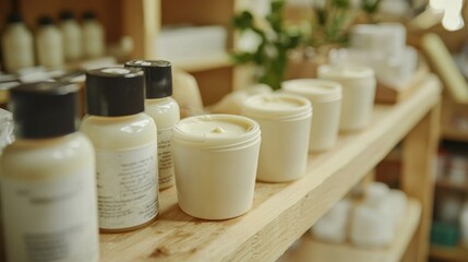 A close-up of natural deodorant being made in a workshop, showcasing the crafting process and organic ingredients