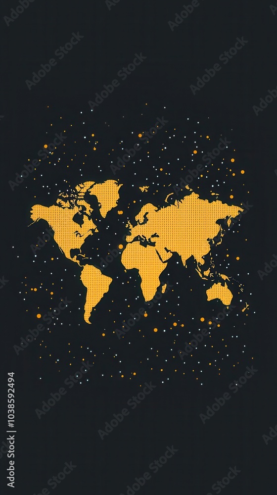 Canvas Prints World Map with Stars.