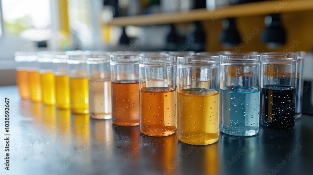 Poster a close-up of a density chart comparing different materials, illustrating scientific principles in a