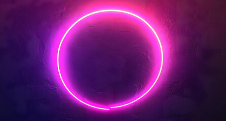 Obraz premium Glowing Neon Light Ring in Dark Background