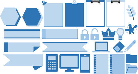 ビジネス用フレームのグラフィック素材イラストセット