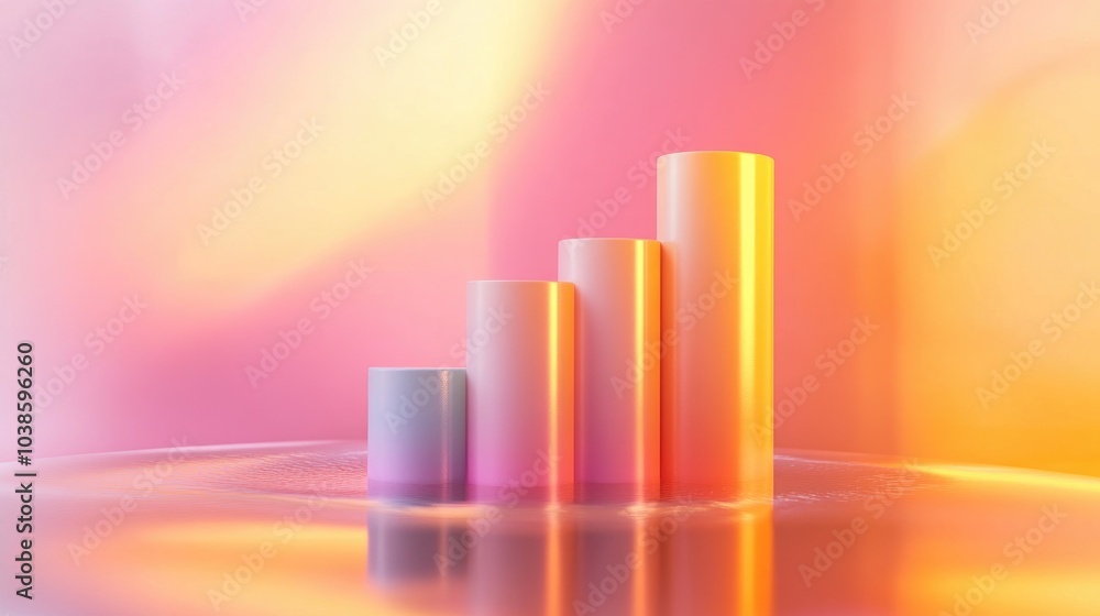 Poster abstract growth chart with soft color gradients