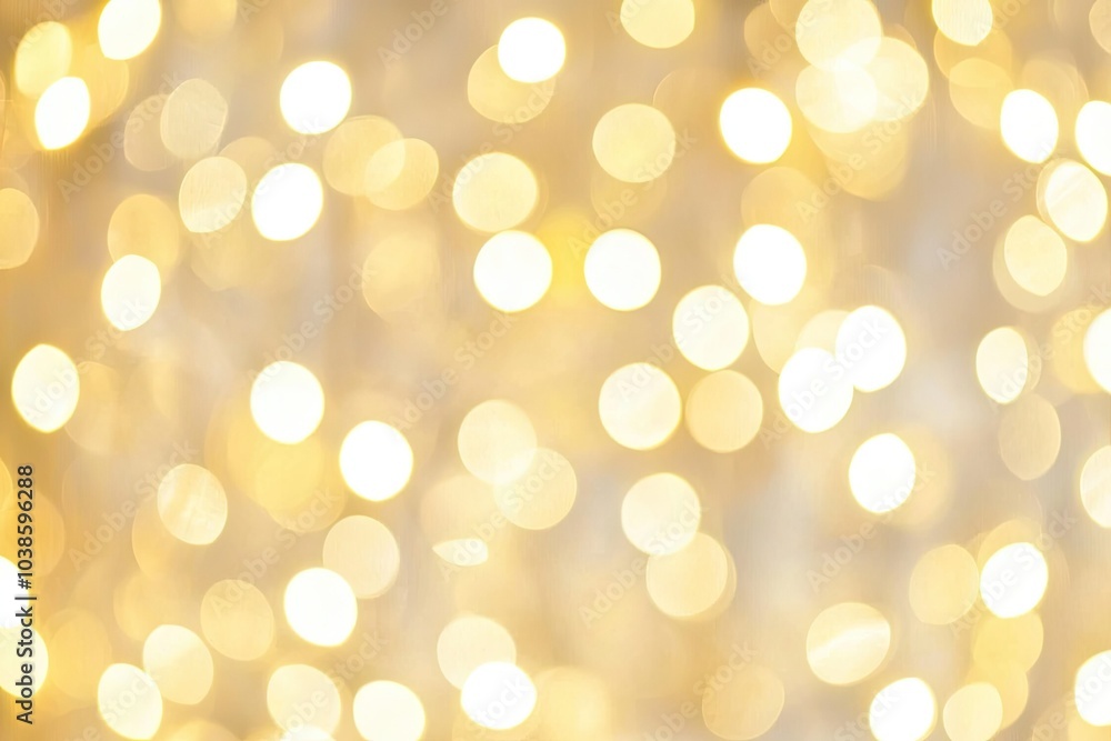 Poster glowing bokeh background with warm golden lights and soft focus effect.