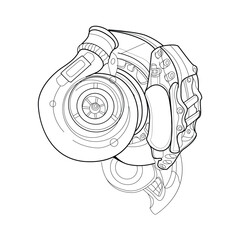 illustration line art for drawing or coloring