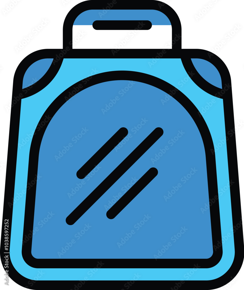 Poster simple backpack icon representing the concept of going back to school with its simple and colorful d