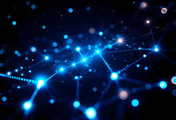 Obraz premium Points lumineux reliés dans l'espace 