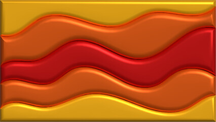 A dynamic 3D abstract background featuring wavy, inflated balloon-like forms in a gradient of warm sunset colors, fluid shapes create a sense of motion and depth