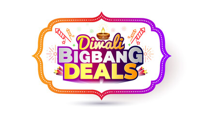 Diwali festival sale, offer, deals, discount logo concept design.