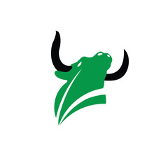 Obraz premium Bull head logo design. Creative bull horns symbol. Vector illustration.