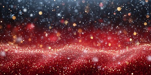 Fototapeta premium Christmas background with snowflakes and gold sequins