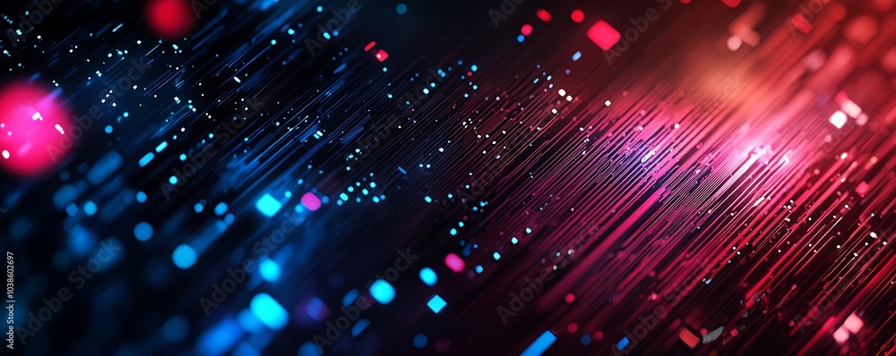 Poster futuristic abstract background of red and blue streaks with dynamic light effects : generative ai