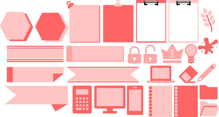 ビジネス用フレームのグラフィック素材イラストセット