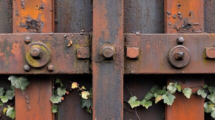 Closed factory gates with rusting metal and faded paint, symbolizing the decline of industry and the passage of time, reflecting a poignant reminder of economic shifts and the human impact of change