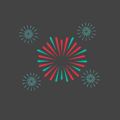 Firework on White Background Vector Illustration