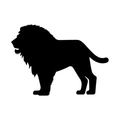 Lion silhouette on transparent background