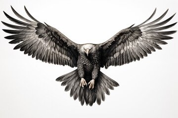 Naklejka premium Black eagle tattoo on white background. Eagle tattoo. Bird tattoo. Tattoo ideas. For tattoo artists. Tattoo parlor. Love tattoo. Black ink. My tattoo. 