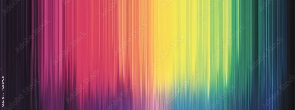 Poster bright rainbow gradient effect with abstract vertical line patterns : generative ai