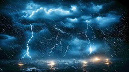 A picture of a stormy cloud with lightning bolts. The image shows a dark cloud with rain falling and bright flashes of lightning.