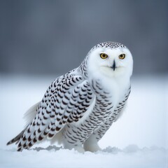 Fototapeta premium Winter's Predator: The Snowy Owl