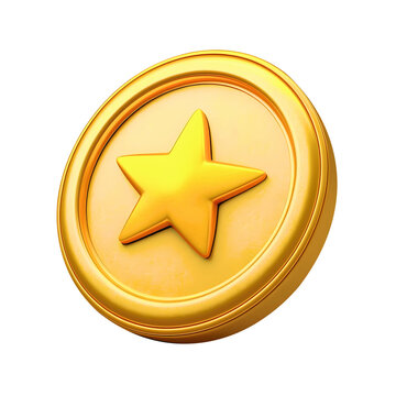 Gold coin star for game, slots, casino png