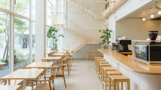 Fototapeta Minimalist Coffee Shop Interior Design