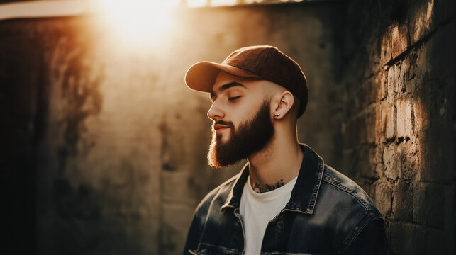 Young British-Arab indie rap artist on album cover photoshoot