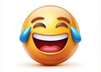 An Emoji Face Crying With Laughter, Is Often Used To Depict Tears Of Joy Or Someone Crying And Laughing