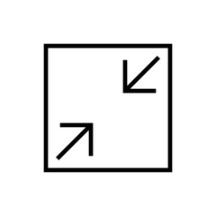 Fototapeta premium exit full screen minimize display small line icon vector sign symbol, Expand and Resize Icon - Screen Adjustment App UI Elements