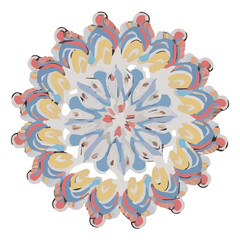 Intricate Mandala Pattern Design Symmetrical Line Art for Decoration Coloring