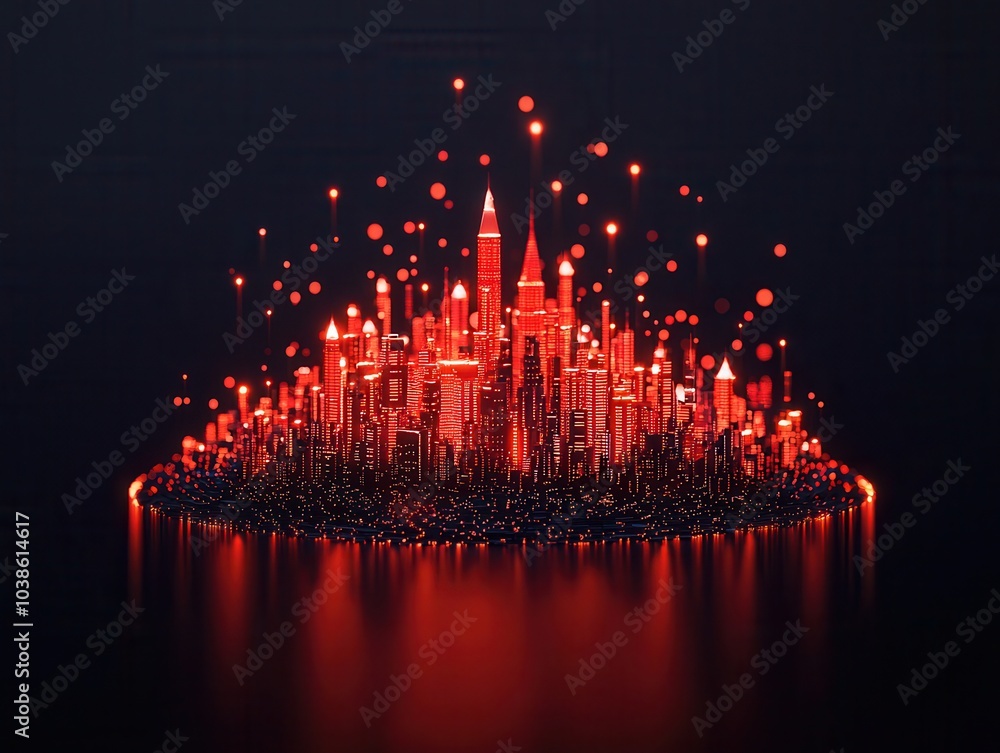 Canvas Prints Red City Lights.