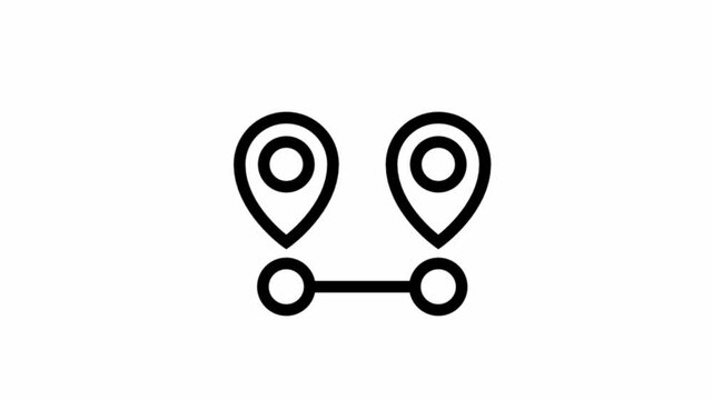 Modern Location pin direction animated icon - location and navigation motion design