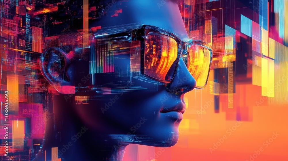 Poster abstract representation of a software developer