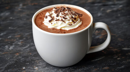 Obraz premium Cozy Cup of Hot Chocolate with Whipped Cream Topping