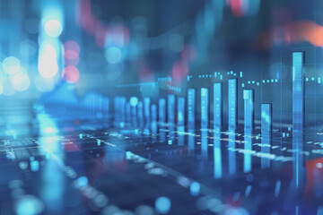 Fototapeta premium Evaluation insights, bar charts, blue and white, ing, informative and detailed.