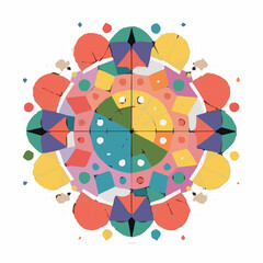 Intricate Mandala Pattern Design Symmetrical Line Art for Decoration Coloring