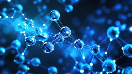 Abstract Blue Molecular Structure