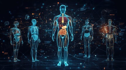 Human Anatomy with 3D Visualization and Data Elements