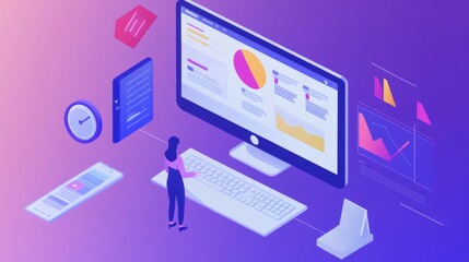 This image shows how businesses can use tools to analyze their competition, track website traffic, and improve their online marketing efforts.