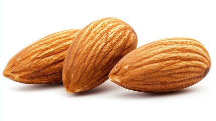 Three almonds are shown against a white background. You can easily cut them out and use them in your designs.