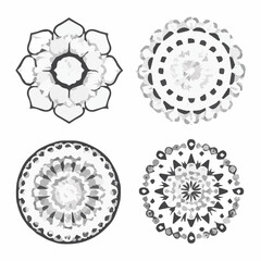 Intricate Mandala Pattern Design Symmetrical Line Art for Decoration Coloring