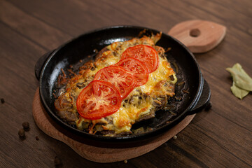 grilled meat with vegetables