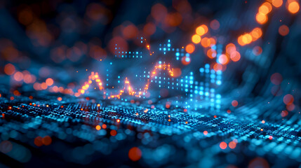 Obraz premium Abstract Graph of Rising Numbers in Chaotic Beauty