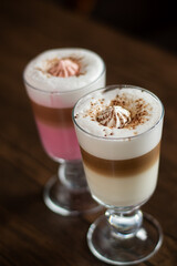 coffee latte with whipped cream