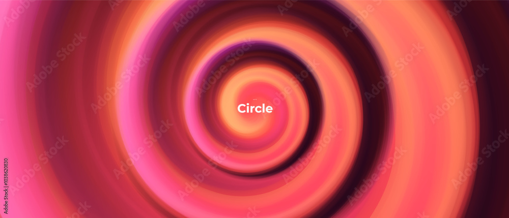 Poster abstract circle portal swirl shape with gradient background. vector. fluid vivid gradients for banne