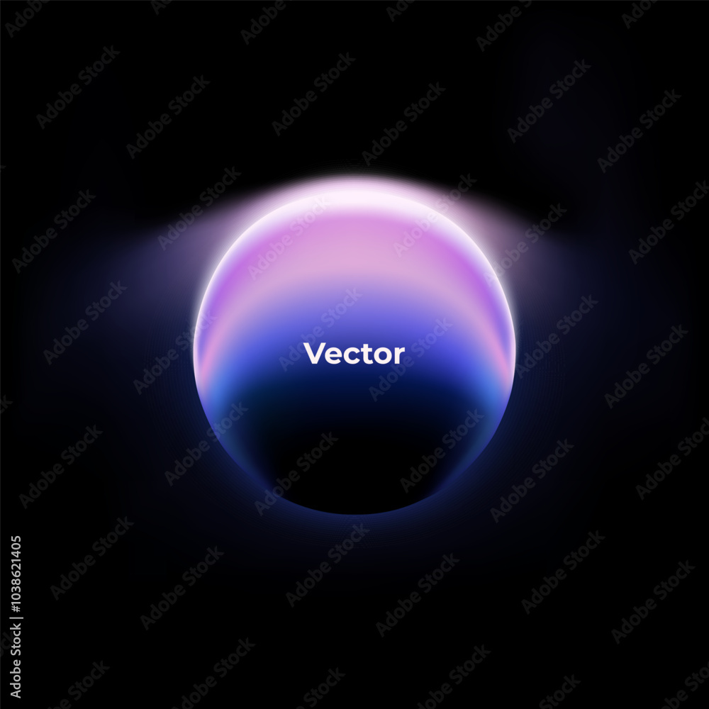 Poster abstract circle shapes with gradient isolated on black background. vector set. fluid vivid gradients