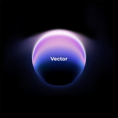 Abstract circle shapes with gradient isolated on black background. Vector set. Fluid vivid gradients for banners. Modern trendy design. Liquid shape. Colorful bright neon template. Dynamic soft color.