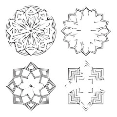 Intricate Mandala Pattern Design Symmetrical Line Art for Decoration Coloring