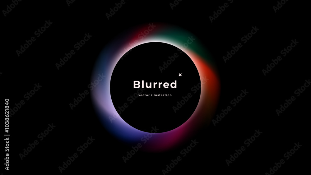 Poster abstract circle shapes with gradient isolated on black background. vector set. fluid vivid gradients